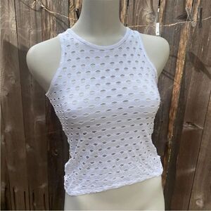 Twenty White Sleeveless Eyelet Top size XS